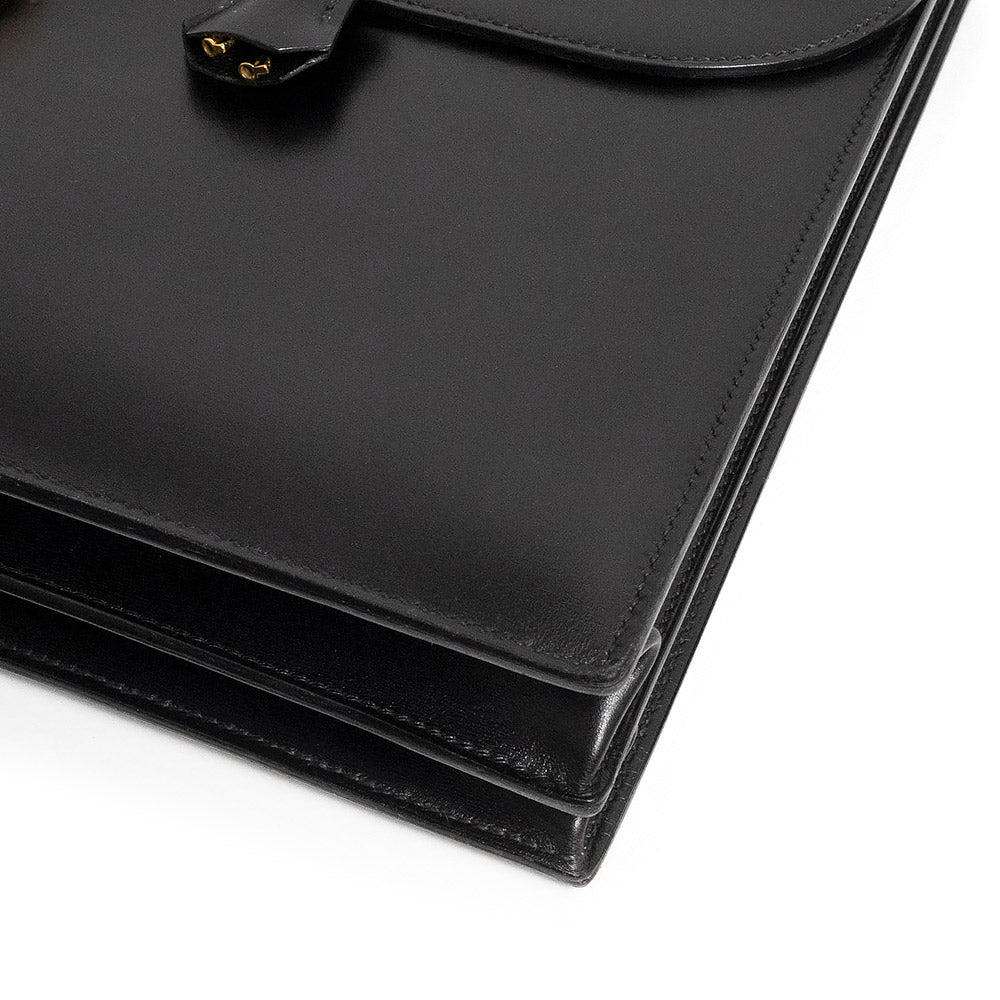 HERMES サックアデペッシュ41 ボックスカーフ エルメス HERMES サックアデペッシュ 41 ブラック ボックスカーフ