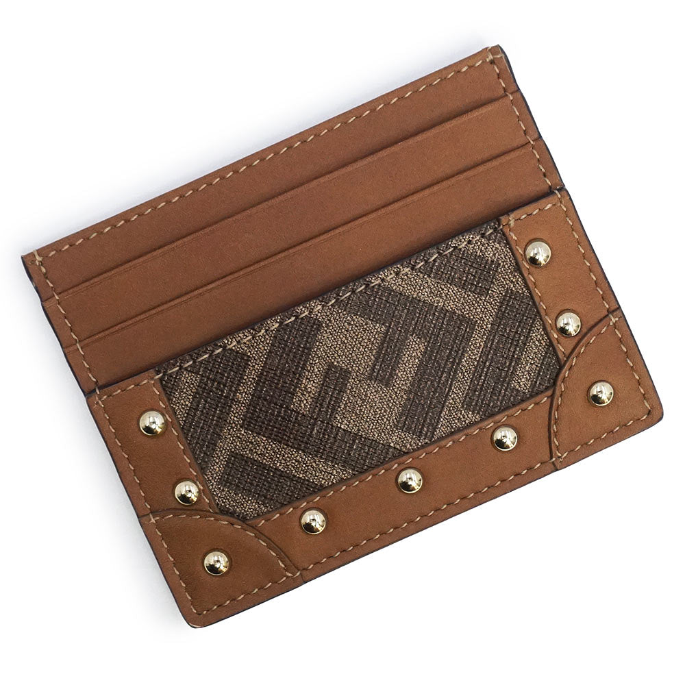 新品・未使用品】FENDI フェンディ 7M0234 ズッカ柄 スタッズ レザー