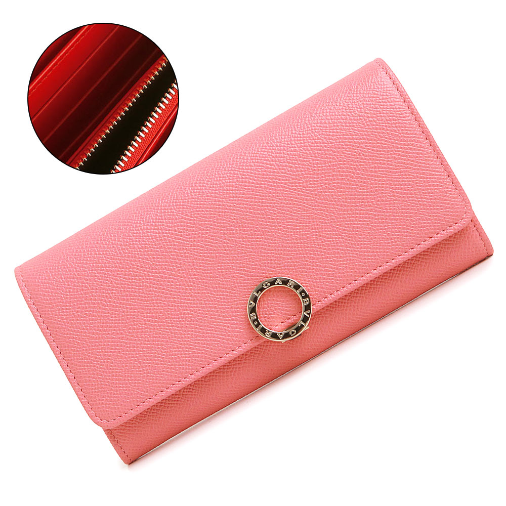 BVLGARI 2つ折りラウンドファスナーウォレット　パステルピンク　正規極美品 新品・未使用品】BVLGARI ブルガリ 287272 ブルガリ ブルガリ BB ロゴ