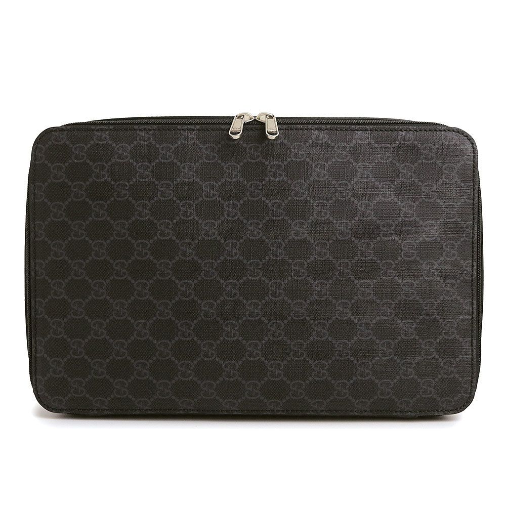 【新品未使用】GUCCI ブラックGGキャンバス がま口ケース オールドグッチ ☆ レザー GG がま口 コインケース 小銭入れ ネイビー