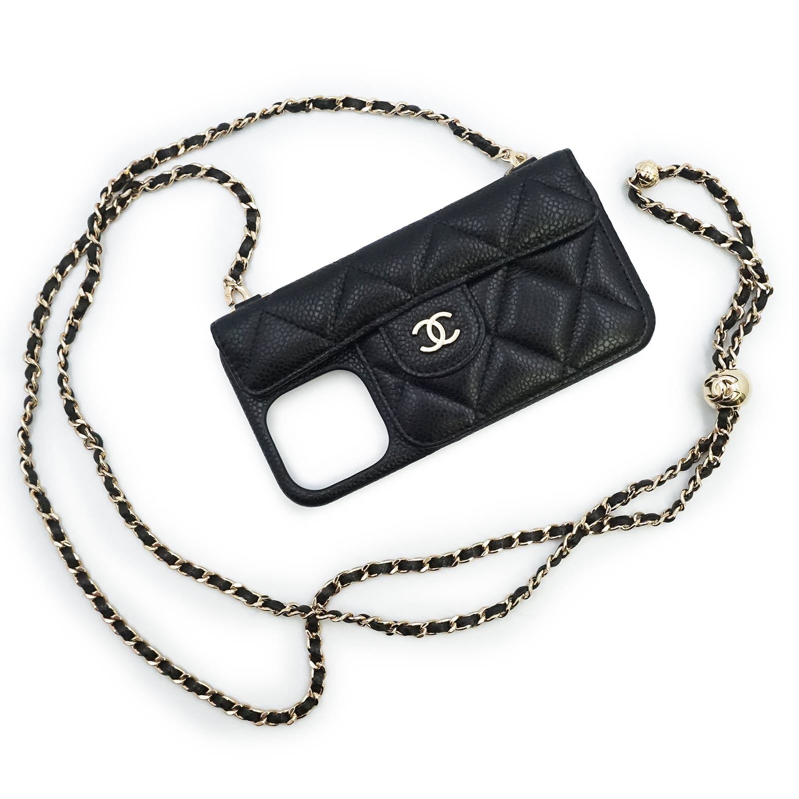 美品】CHANEL シャネル AP3553 マトラッセ iPhone 14 Pro キャビア