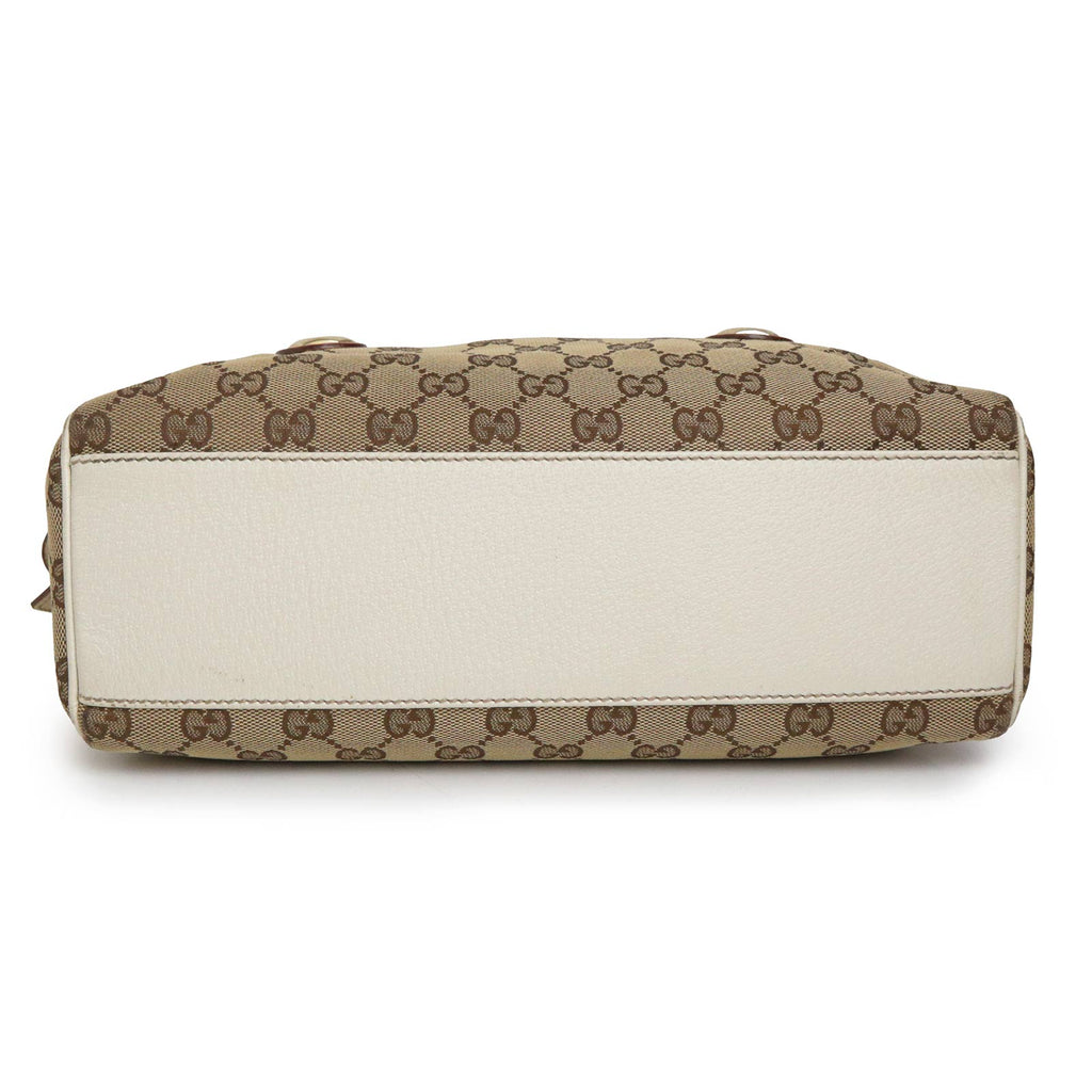 ✨美品✨GUCCI GG ボストンバッグ ハンド ベージュ ロゴ レザー 金具 中古】GUCCI グッチ 152457 GGキャンバス レザー ベージュ ホワイト