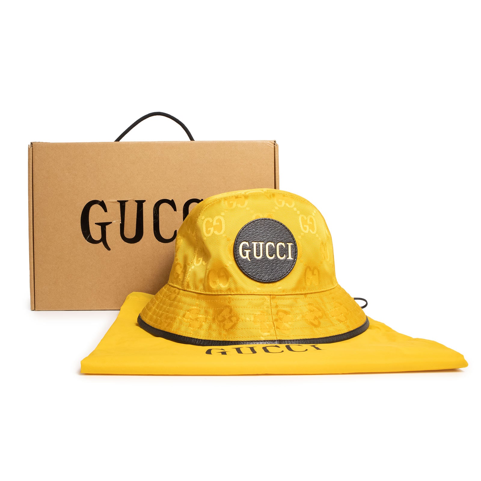 【極美品】　GUCCI グッチ　フェドラハット　イエロー　58センチ(M) 未使用保管品】GUCCI グッチ 627115 オフザグリッド バケットハット M
