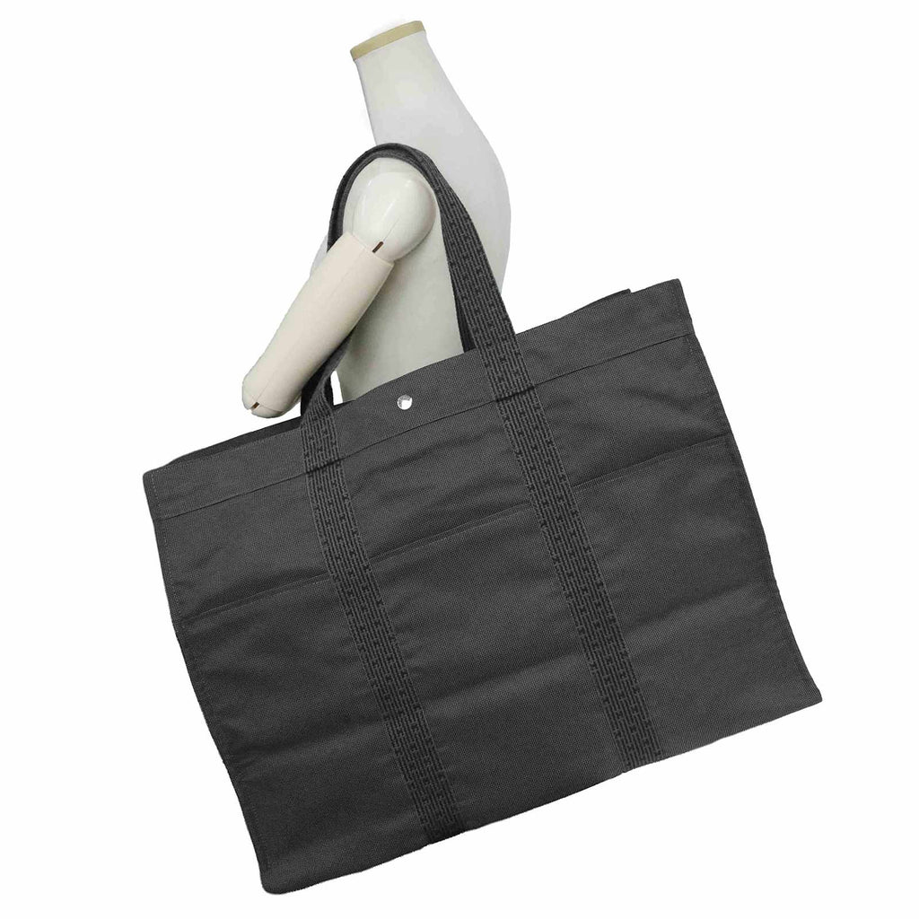 美品】HERMES エルメス エールライン TGM キャンバス グレー トート