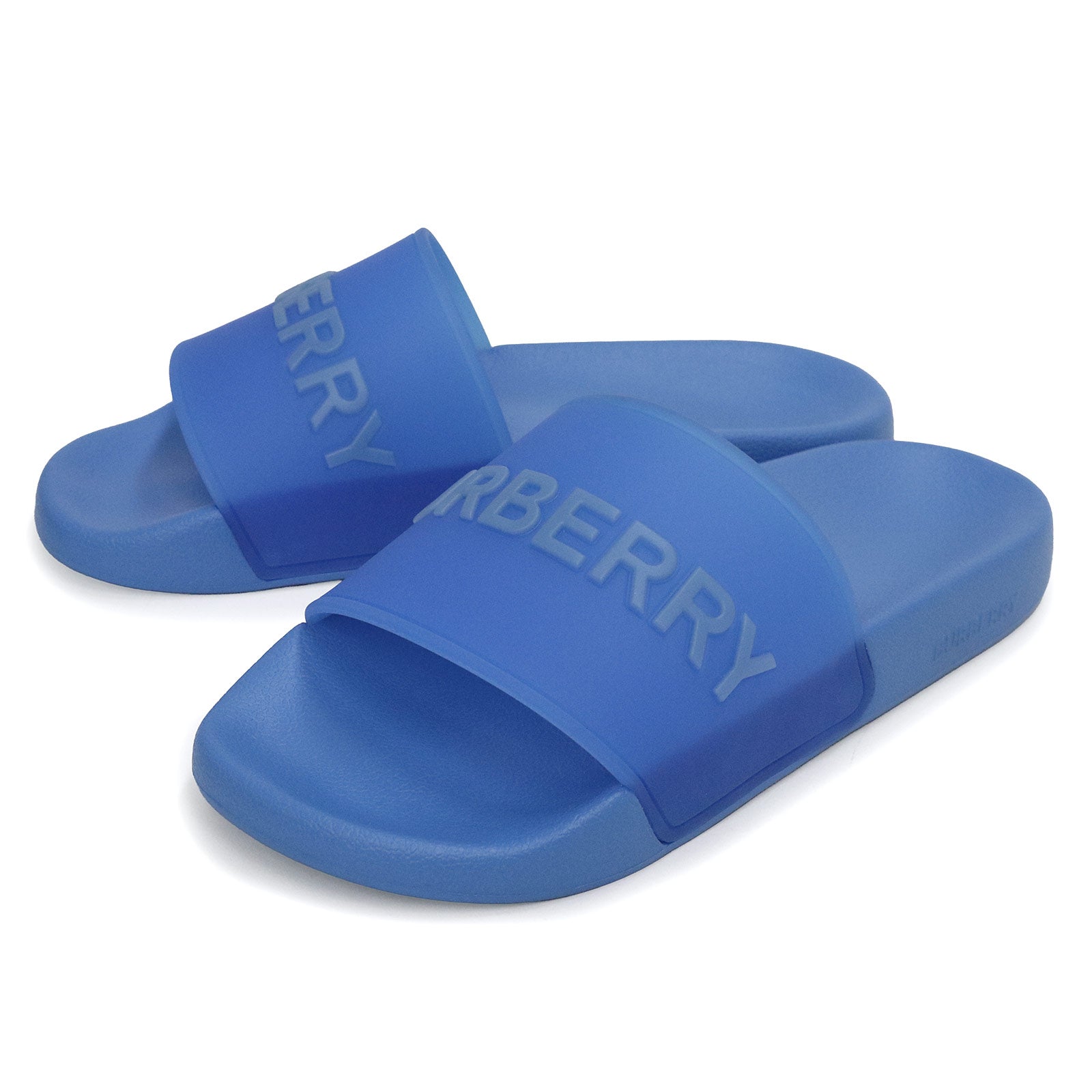 未使用保管品】BURBERRY バーバリー ロゴ スライド ラバー ブルー