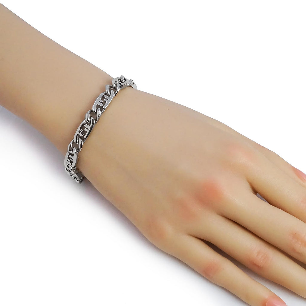 Unused, Display Item] FENDI 7AJ556 O'Lock Silver Chain Bracelet