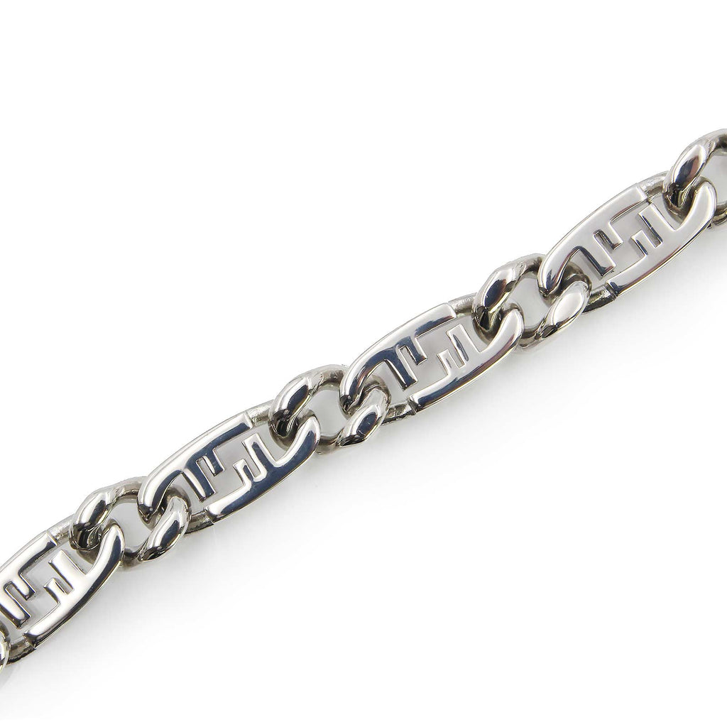 Unused, Display Item] FENDI 7AJ556 O'Lock Silver Chain Bracelet