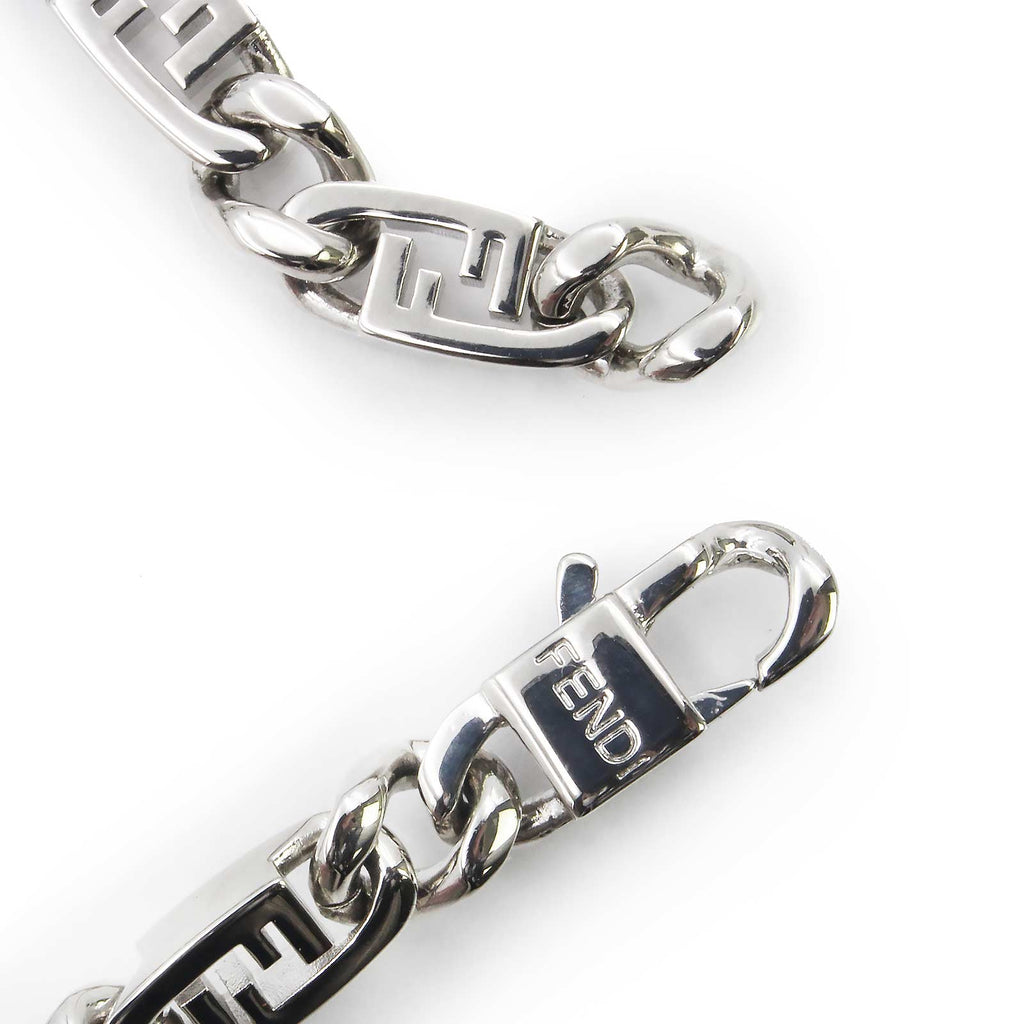 Unused, Display Item] FENDI 7AJ556 O'Lock Silver Chain Bracelet