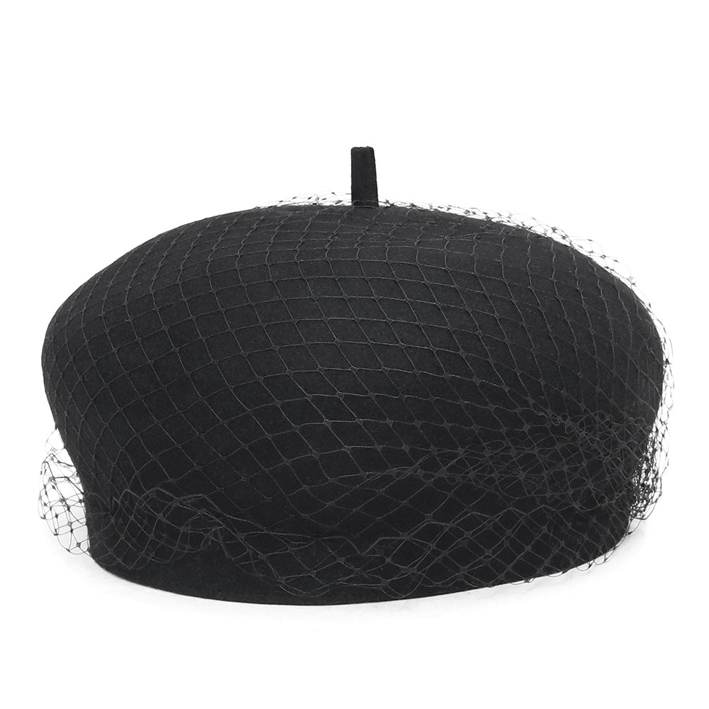 美品 Dior ディオール チュールベレー帽 黒 ブラック 56