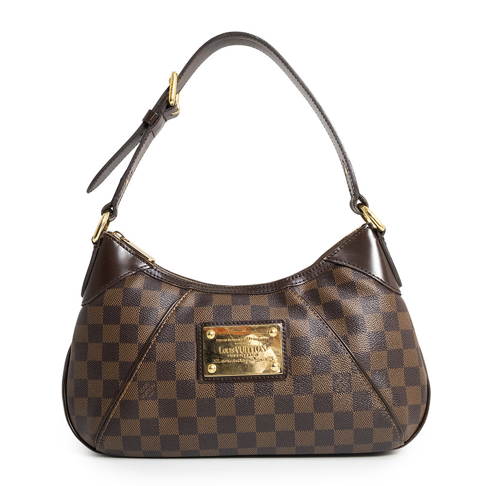 ルイ ヴィトン N48180 テムズ PM ダミエ スムースレザー ブラウン ショルダーバッグ ゴールド金具 イニシャル入り LOUIS VUITTON（中古） 中古】LOUIS VUITTON ルイ ヴィトン N48180 テムズ PM ダミエ スムース