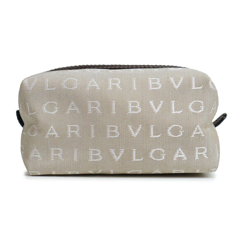 【匿名配送】BVLGARI  ブルガリ　メイクポーチ BVLGARI ブルガリ 化粧ポーチ メイクポーチ 小物入れ グレー - 中古