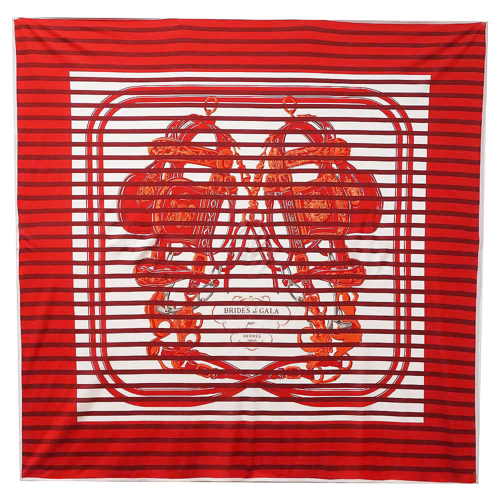 エルメス カレ 70 Dame de Coeur ピケ ハートのクイーン スカーフ シルク100％ ブラン ルージュ オール レッド 白 赤 箱付 HERMES（新品・未使用品）